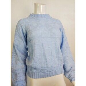 Vintage 90's Light Blue Mock Neck Sweater